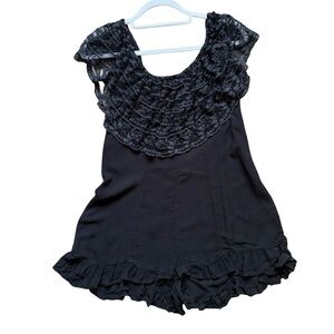 Kimchi Blue Black Lace Romper Size S Boho Festival Summer Sheer Resort